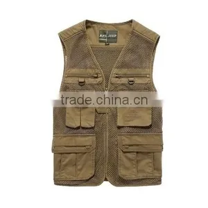 2017 New Arrival Plus Size Male Outdoor Casual Multi-pocket Film Vest Fishing Mesh Vest Jacket L-4XL thumbnail-1