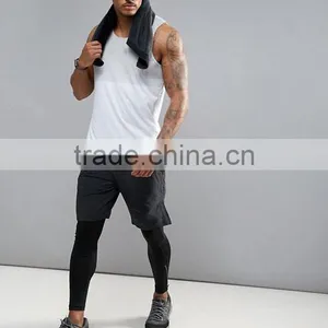 High Quality New Design Custom Grey White Color Gym Wear Comfortable 100% Polyester Micromesh Fashion Men's Sport Dry Fit Vest thumbnail-4