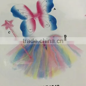 Colourful Skirt Fairy Wing Set for Children Party thumbnail-1