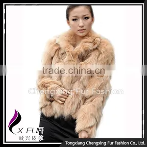 CX-G-A-260 Women Fashion Fox Fur Collar Fox Fur Real Fur Winter Jacket thumbnail-3
