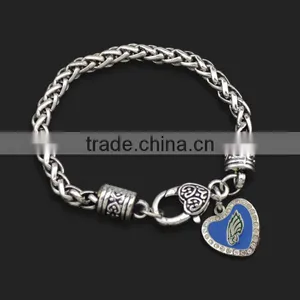 European Style Twist Bracelet Fire Girl Heart Charms Bracelet Unique Design Alloy Charm Chain Bracelet thumbnail-2