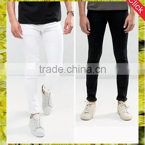 Hign Quality Spray on Jeans Men Super Skinny Stretch Fit Blank Jeans in Black and White thumbnail-1