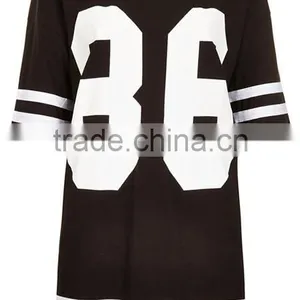 2014 New Fashion Women's Plus Size Baseball Tee T Shirt , Ladies' Loose Fit Short Striped Sleeve Baseball Jersey Top thumbnail-1