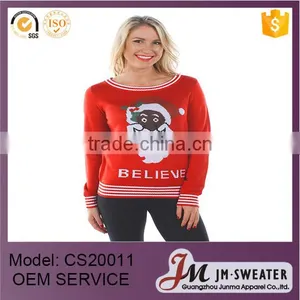 2016 Latest Cashmere Sweater for Female Christmas Black Santa thumbnail-1