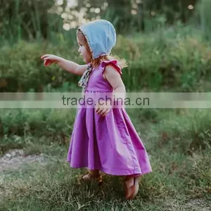 Tie Back Girls Dress Kids Clothing Wholesale Party Baby Girls Dresses Long Dress thumbnail-3