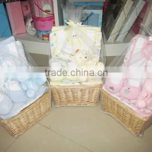 Baby 9pcs Basket Set/baby Gift Set/newborn Baby Set/cotton Baby Blanket thumbnail-1