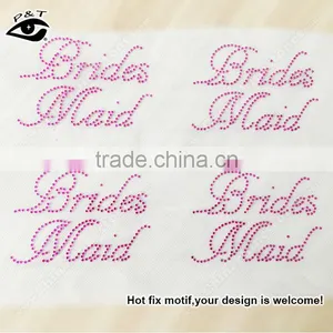 Bride Rhinestone Transfers Hot Fix Rhinestone Wedding Motifs Crystal Heat Transfers for Clothing thumbnail-1