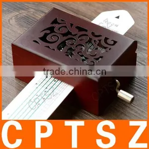15 Sound Hand Paper Tape And Music Box Retro Wood/Wooden Music Box/Engraved Music Box thumbnail-2
