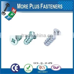 Taiwan M6.3 x 50MM Pozidrive Equivalent Flat Head Euro Cabinet Screw Confirmat Type B Nickel thumbnail-5