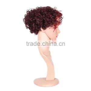 Large Stocks! Short Hair Wig, Synthetic Hair Wigs, Short Dark Brown Cosplay Hair Wig thumbnail-3