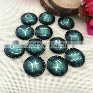 Hot Sale Flat Round Time Gem Glass Cabochon thumbnail-1