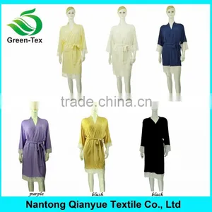 Wholesale Sleeping Soft Modal Robes With Trim Lace thumbnail-1