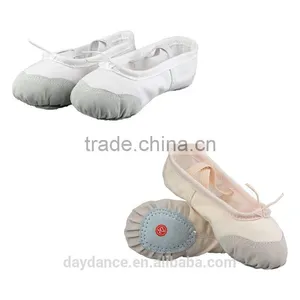 Wholesale High Quality Girls Ladies Women Suede Sole Dance Shoes Canvas Cotton Ballet Flat Black White Red Pink Beige thumbnail-3