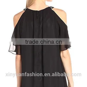 Top Quality Fashionable Beaded Cold Shoulder Dress for Bridesmaid Dress thumbnail-5