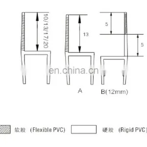 180 Degree PVC Shower Door Waterproof Strip for 6mm, 8mm, 10mm, 12mm, 15mm Thick Glass Door thumbnail-2