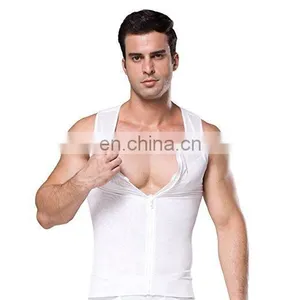 OEM Mens Abdomen Slim Body Shaper Shirt With Zipper thumbnail-1