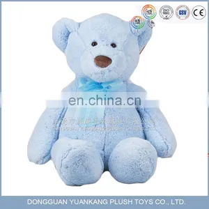Factory Price 20cm Stuffed Blue Teddy Bear Embroidered Plush Toy With Bowtie thumbnail-4