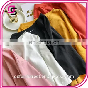 Korean Solid Color Ladies Blouse thumbnail-5