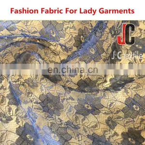 Shaoxing AL8068 JC Polyester High Quality Custome Polyester Lace Fabric for Lady Dress thumbnail-1