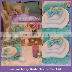 NP018C Turquoise 3d Organza Ruffles Kids Placemats for Dining Table thumbnail-5