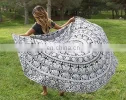 Yoga Mat Art Wholesale Lot Round Mandala Wall Hanging Beach Towel Indian Mandala Roundie Hippie Boho 72' Round Table Cover Throw thumbnail-3