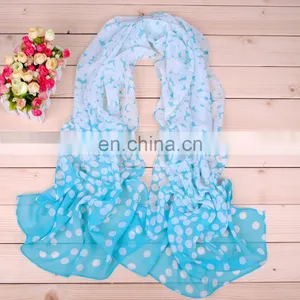 100% Polyester Voile Printed Cheap Fashion Chiffon Lady Scarves thumbnail-2