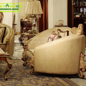 OE-FASHION Solid Oak Wood Furniture Fabric Wooden Frame Countryside Style Sofa Sets thumbnail-5