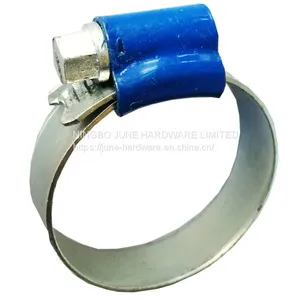 Galvanized Steel W1 British Type Blue Housing Hose Clamp thumbnail-1