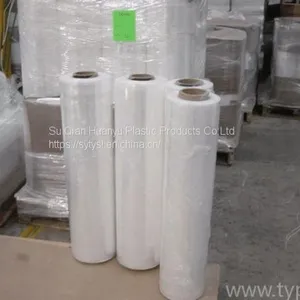 High Tensible Strength 300% LLDPE Stretch Film Stretch Wrap Rolls thumbnail-1