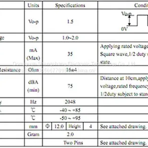 Electromagnetic Passive Buzzer Sc1204 thumbnail-3