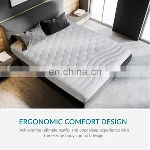 Hypoallergenic Queen Quilt Elastic Soild Coloured Patterned Bed Cover Waterproof Mattress Protector For India thumbnail-4