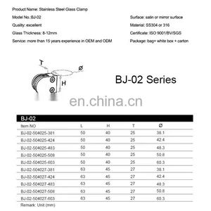 Handrail Post Balustrade Pillar Stair Railing Stainless Steel D Shape Glass Clamp Fittings thumbnail-5