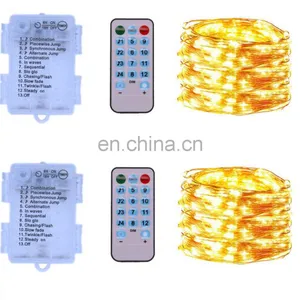 IP65 2020 Amazon USB Battery Box New Fairy Music Christmas LED Copper Holiday String Lights With Remote Control thumbnail-1