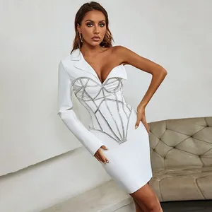 One-shoulder High-end Diamond-studded Dinner Dresses, Ladies Cocktail Party Dress thumbnail-3
