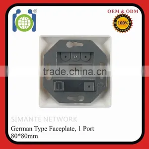 Germany Cat5e RJ45 Bevelled Faceplate White thumbnail-2