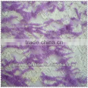 High Quality Lace Flock Fabric for Garment thumbnail-1