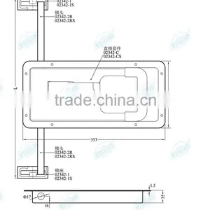 02342C Key Lock Stainelss Steel /steel Recessed Handle Trailer Side Door Lock thumbnail-3