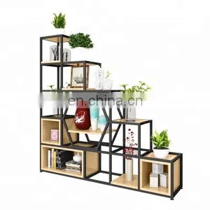 Customized Modern Minimalist Living Room Floor Racks Creative Empty Partition Storage Rack Ladder Wrought Iron Display Racks thumbnail-1