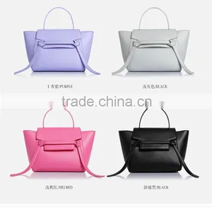 2016 Guangzhou New Fashion Genuine Nappa Leather PU Leather Belt Bags Shoulder Bag Handbag for Woman thumbnail-2
