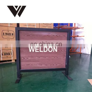 2m Square Tube Slik-printing Logo Outdoor Cafe Barriers With Wooden Panel thumbnail-1