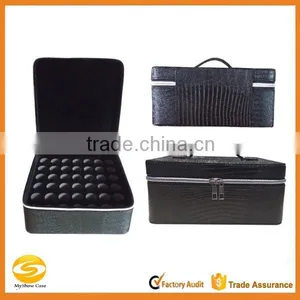 Leather Essential Oil Carrying Case Holds 42, 15ml Bottles, Custom Hard Shell With High Density Foam Essential Oil Carry Case Quality Choice thumbnail-1