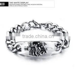 Antic Unique Titanium Sterling Steel Man Bracelets Handmade Heavy 316L Steel Design Bangles thumbnail-3