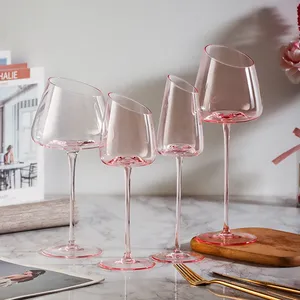 Lead Free Red White Clear Pink Wine Glasses Crystal Red Wine Glasses Champagne Cocktail Glasses Cup thumbnail-3