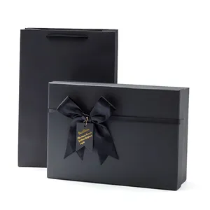 Rectangular Paper Gift Lid Box With Ribbon thumbnail-2