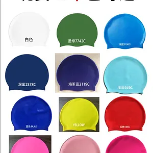 OEM Printed Silicone Swim Cap for Kids and Adults Sizes thumbnail-4
