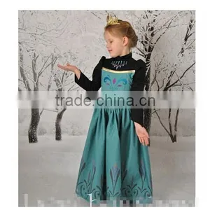 Fashion Cheap Wholesale Cheap M60354A Frozen Embroidery Princess Girl Long Sleeve Dress Outlet Outlet thumbnail-1
