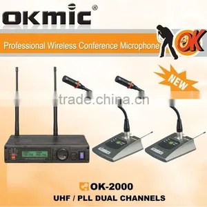 OK-2000 Dual Channels/UHF PLL 32/99 Channels,True Diversity Recever, Wireless Microphone thumbnail-1