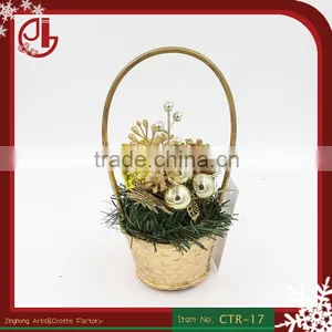 Gold Mini Christmas Tree With XMAS Gift Box And Balls Pendant For Home Decoration thumbnail-1