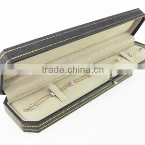 T749 Faux Leather Brown Bracelet Necklace Chain Jewelry Box With Velvet thumbnail-4