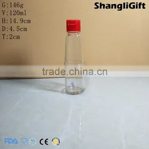 Soy Sauce Bottles 120ml Transparent Glass Spice Bottle Plastic Cap thumbnail-1